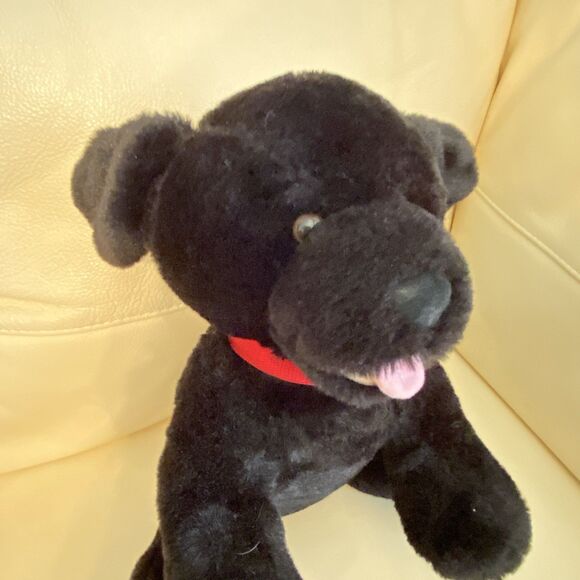 RARE Build A Bear Black Lab Puppy 25th Celebration Red Collar NEW Soft PLUSH - Picture 13 of 14